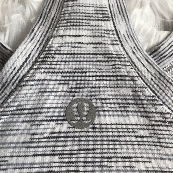 COPY - LULULEMON Cool Racerback II Tank Grey White Luon - Picture 5 of 7
